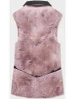 Růžová dámská vesta s kožíškem model 16151643 - S'WEST Růžová dámská vesta s kožíškem model 16151643 - S'WEST