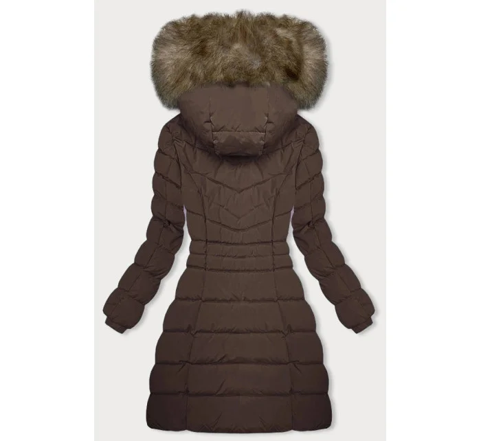 Dámska hnedá páperová zimná bunda (LHD-23032) Dámska hnedá páperová zimná bunda (LHD-23032)