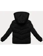 Hrubšia čierna dámska zimná bunda zo štruktúrovaného materiálu J Style (5M3251-392) Hrubšia čierna dámska zimná bunda zo štruktúrovaného materiálu J Style (5M3251-392)