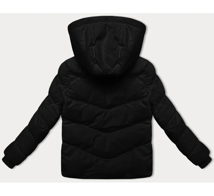 Hrubšia čierna dámska zimná bunda zo štruktúrovaného materiálu J Style (5M3251-392) Hrubšia čierna dámska zimná bunda zo štruktúrovaného materiálu J Style (5M3251-392)