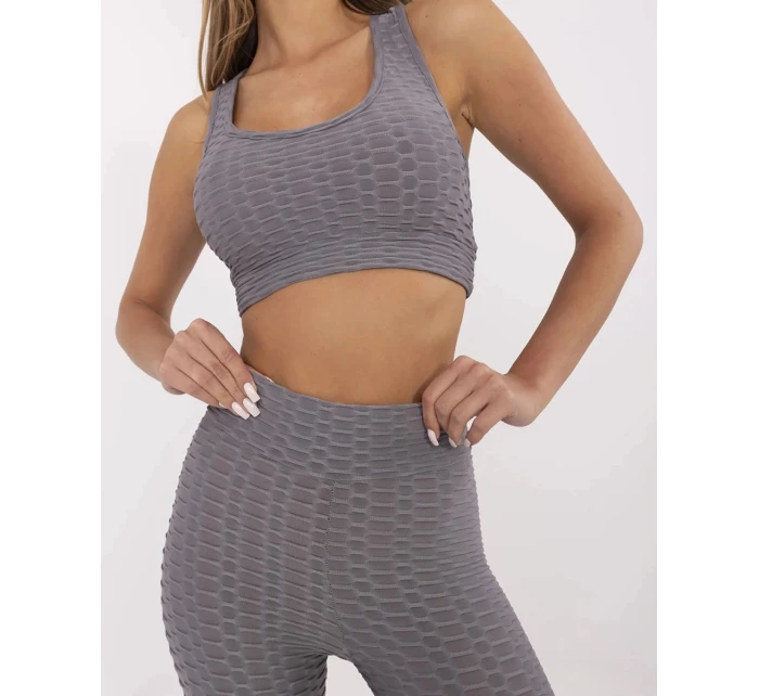 Športový top a legíny tmavosivé (5448)