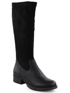 Dámské kožené boty na klínku zateplené černé model 21905540 - Rieker