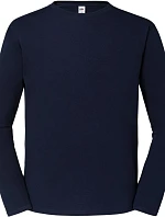 Fruit of the Loom Iconic 195 LSL Pánske tričko z hrubej bavlny s dlhým rukávom 16.1360 tmavomodrá