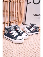 Dziecięce Wysokie Trampki Z Suwakiem BIG STAR HH374189 Granatowe Dziecięce Wysokie Trampki Z Suwakiem BIG STAR HH374189 Granatowe