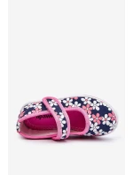 Dziecięce Baleriny W Kwiatuszki Granatowo-Różowe Noah Dziecięce Baleriny W Kwiatuszki Granatowo-Różowe Noah