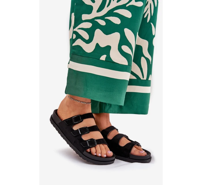 Dámské Pantofle S Pásky A Přezkami Černé model 21687468 - Boto