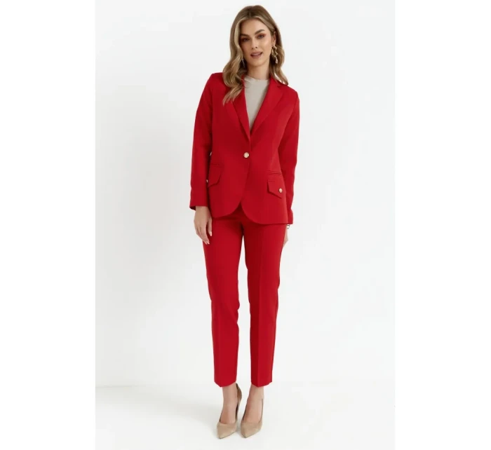 K141 Sako s dvojitým vreckom a klopou - červené K141 Sako s dvojitým vreckom a klopou - červené