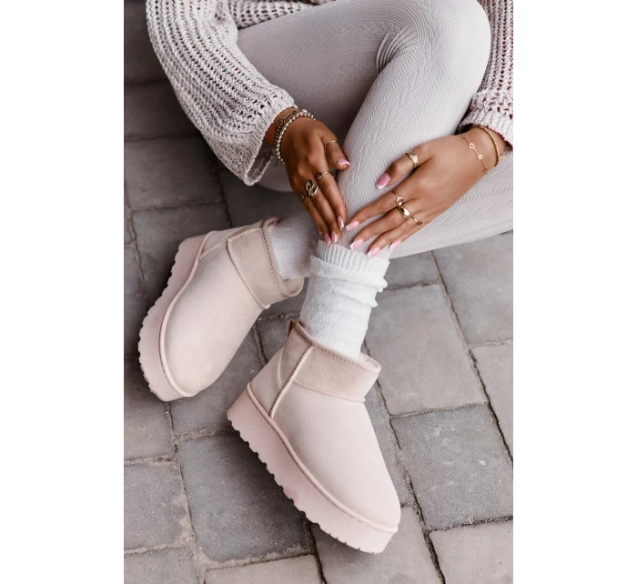 Dámske zateplené snežnice s kožušinou Light Beige Xamella Dámske zateplené snežnice s kožušinou Light Beige Xamella