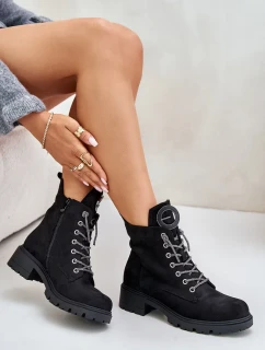 Zateplené topánky s ozdobným šnurovaním Vinceza Black