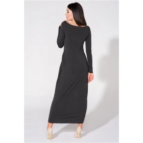 Dámske večerné šaty T143/1 tmavo šedé - Tessita