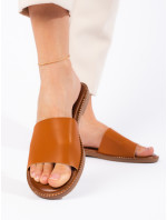 Zaujímavé hnedé dámske ponožky bez podpätku