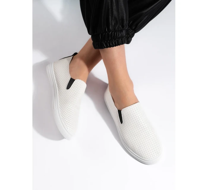 Módní dámské tenisky bílé bez podpatku Módní dámské tenisky bílé bez podpatku