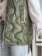 Dámská přechodná prošívaná vesta zelená Dstreet model 21987031 - FashionStreet