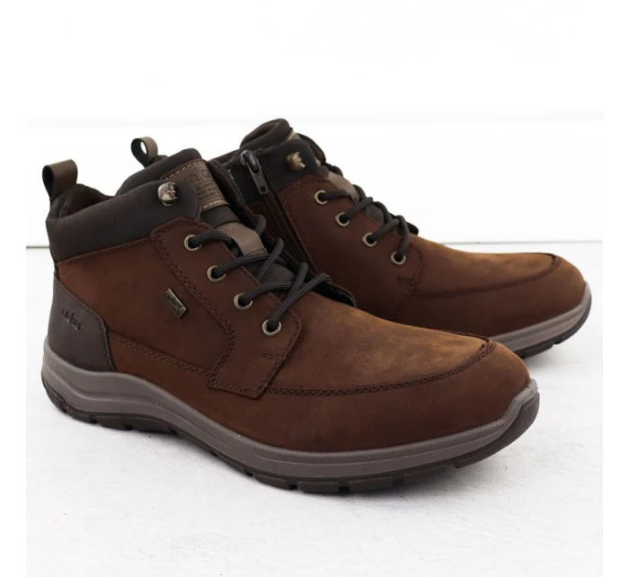 Pánské hnědé kožené nepromokavé boty model 21905547 - Rieker