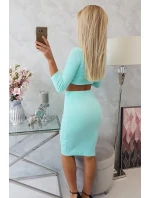 Súprava blúzky a sukne v mätovej farbe Súprava blúzky a sukne v mätovej farbe