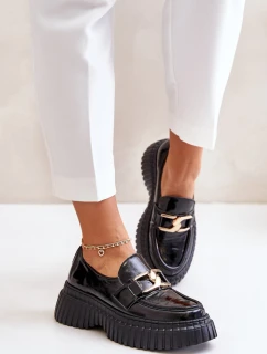 model 21673783 Lakované Polobotky Mokasíny Dámské Z Přírodní Kůže Tmavě Zelené - Zazoo