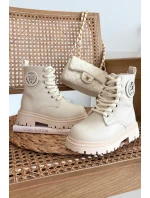 Dívčí kotníkové boty s ouškem s kožešinou LOVE béžové Rosaira Dívčí kotníkové boty s ouškem s kožešinou LOVE béžové Rosaira