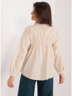 Dámska béžová bavlnená košeľa na gombíky