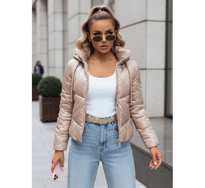 Dámska prešívaná bunda LOLAROSE beige FashionStreet TY3738