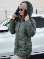 Dámská zimní bunda s kapucí zelená Dstreet model 21981542 - FashionStreet