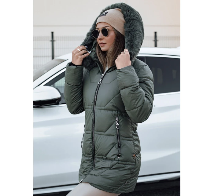 Dámská zimní bunda s kapucí zelená Dstreet model 21981542 - FashionStreet