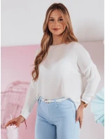 Dámský oversize hladký svetr ecru Dstreet model 21986085 - FashionStreet