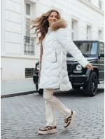 Dámska zimná bunda VIRELIA prešívaná s kapucňou biela FashionStreet TY4938