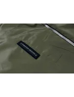 Tenká dámska bunda v khaki farbe s ozdobnou lemovkou (B8145-11) Tenká dámska bunda v khaki farbe s ozdobnou lemovkou (B8145-11)