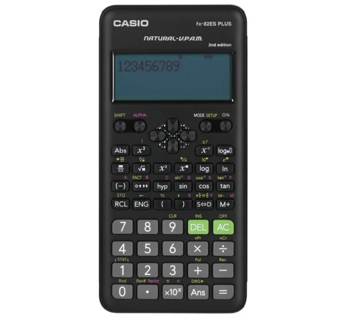 CASIO FX-82ESPLUS-2 VEDECKÁ KALKULAČKA, 252 FUNKCIÍ, 77X162MM, ČIERNA KRABICA