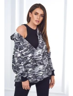 3dielna súprava Vresoviská blúzka, top a legíny šedá + čierna