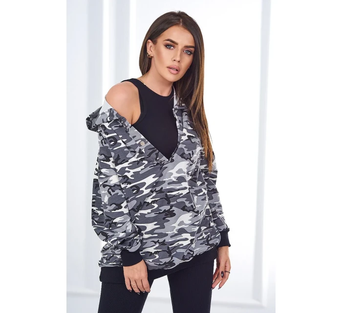 3dielna súprava Vresoviská blúzka, top a legíny šedá + čierna