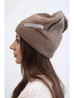 Dámská zimní vlněná čepice s ozdobnými krystalky K399 černá