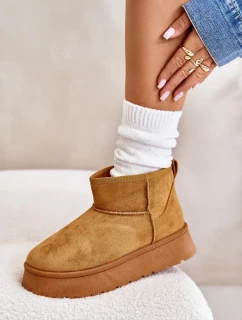 Nízke dámske snežnice na platforme zateplené s kožušinou Camel Saldren