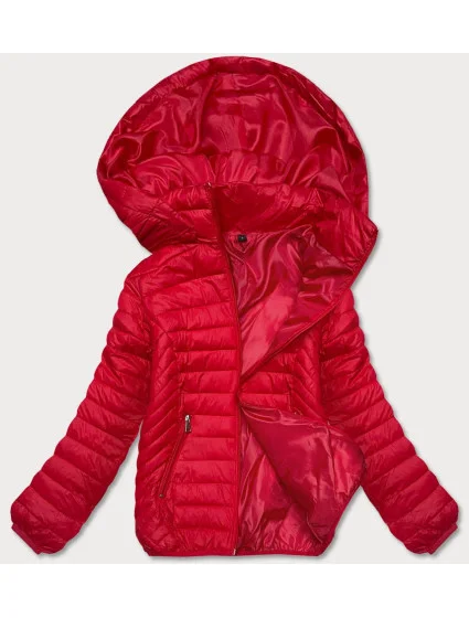 Červená prošívaná dámská bunda s kapucí model 18038076 - S'WEST Červená prošívaná dámská bunda s kapucí model 18038076 - S'WEST