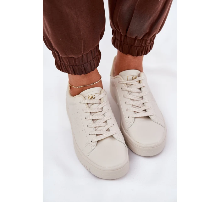Niskie Trampki Damskie Z Eko Skóry Big Star NN274578 Beżowe