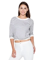 Dámska blúzka K204 sivá/biela - Katrus