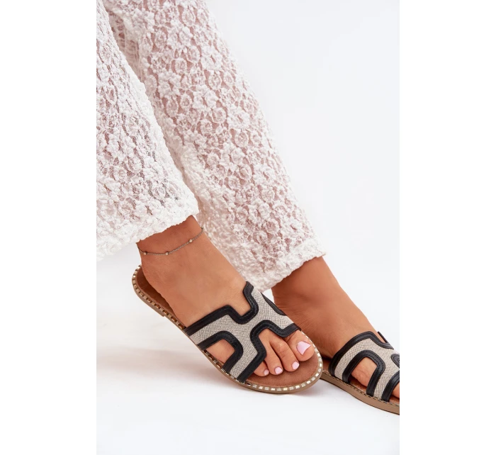 Klapki Damskie Na Płaskim Obcasie Czarne Vereya Klapki Damskie Na Płaskim Obcasie Czarne Vereya