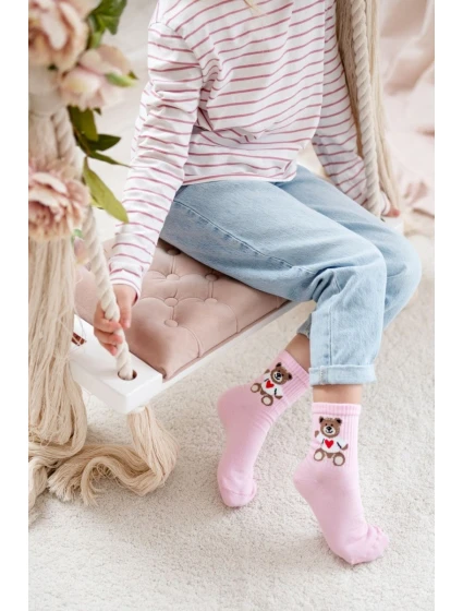 Dětské model 21713051 Ponožky Medvídek Růžové - Milena