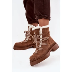 Śniegowce Damskie Z Kożuszkiem Camel Irmara Śniegowce Damskie Z Kożuszkiem Camel Irmara