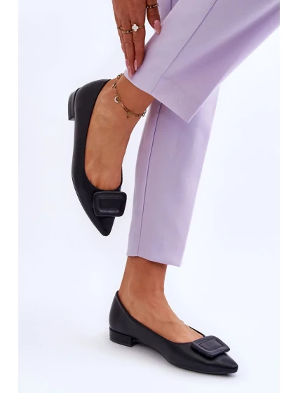 Klasické baleríny s zdobením černe Rivea Klasické baleríny s zdobením černe Rivea