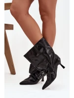 Dámske členkové čižmy na ihlovom podpätku Inarisse - čierne Dámske členkové čižmy na ihlovom podpätku Inarisse - čierne