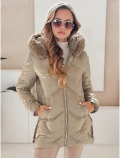 Dámska zimná bunda LOVEINSIDE prešívaná s ťavou kožušinou FashionStreet TY5051
