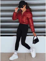 Dámská krátká zimní bunda s kapucí bordó Dstreet model 21994201 - FashionStreet