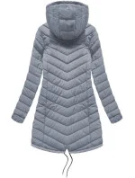 Tmavomodro-šedá obojstranná dámska zimná bunda s kapucňou (w214big) Tmavomodro-šedá obojstranná dámska zimná bunda s kapucňou (w214big)