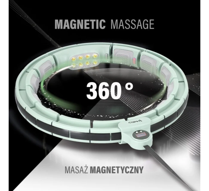 Hula Hop HMS HHM13 s magnetmi, závažím a zeleným počítadlom Hula Hop HMS HHM13 s magnetmi, závažím a zeleným počítadlom