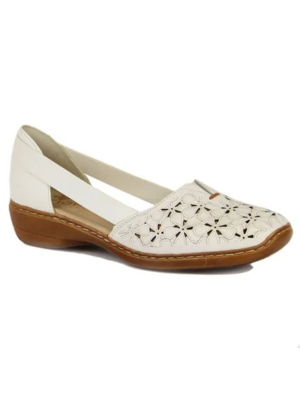 W bílá kožená polobotka model 22050397 - Rieker