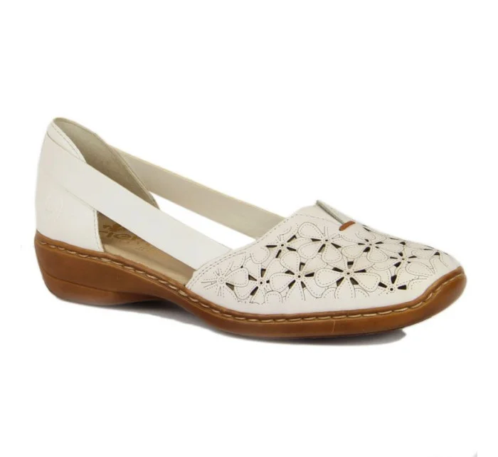 W bílá kožená polobotka model 22050397 - Rieker