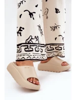 Piankowe Klapki Damskie Na Platformie Big Star RR274A569 Beżowe