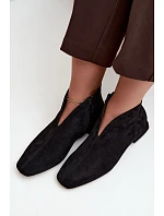 Nízké kotníkové boty s výřezem na zip Ploché podpatky Černé model 22320445 - Boto Nízké kotníkové boty s výřezem na zip Ploché podpatky Černé model 22320445 - Boto