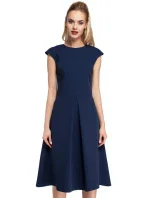 M296 Šaty s obrátenými záhybmi - tmavo modré M296 Šaty s obrátenými záhybmi - tmavo modré